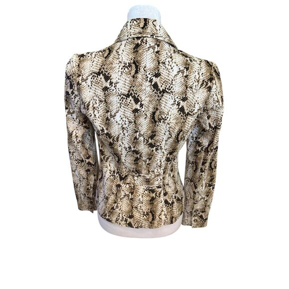 White House Black Market Silver Metal Snake Pattern Jacket. 0 - Picture 2 of 11